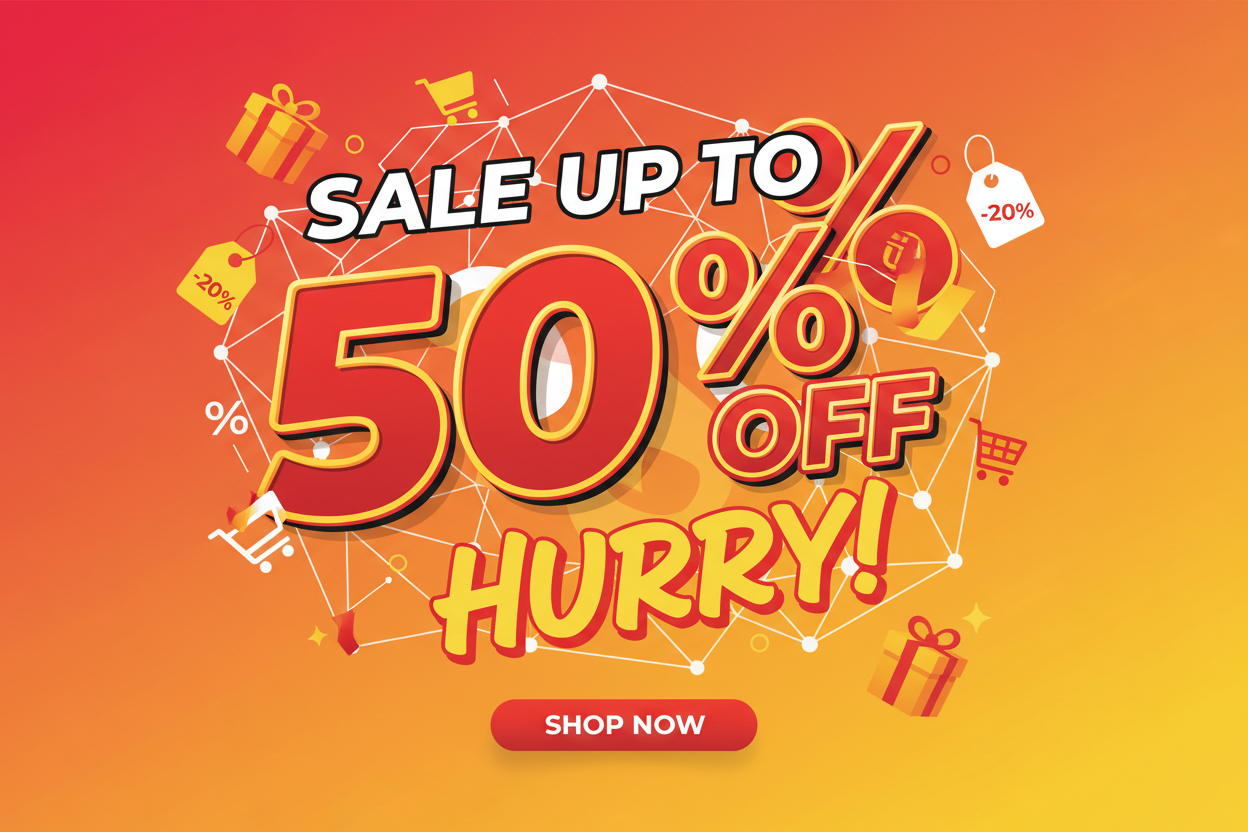 sale up to 50% off hurry 